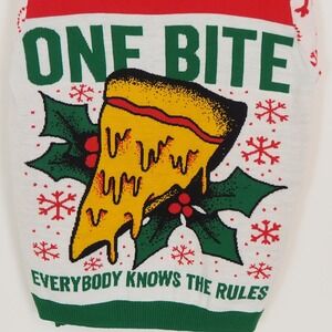 Barstool Sports Dave Portnoy One Bite Pizza Ugly Christmas Sweater Men's Size L